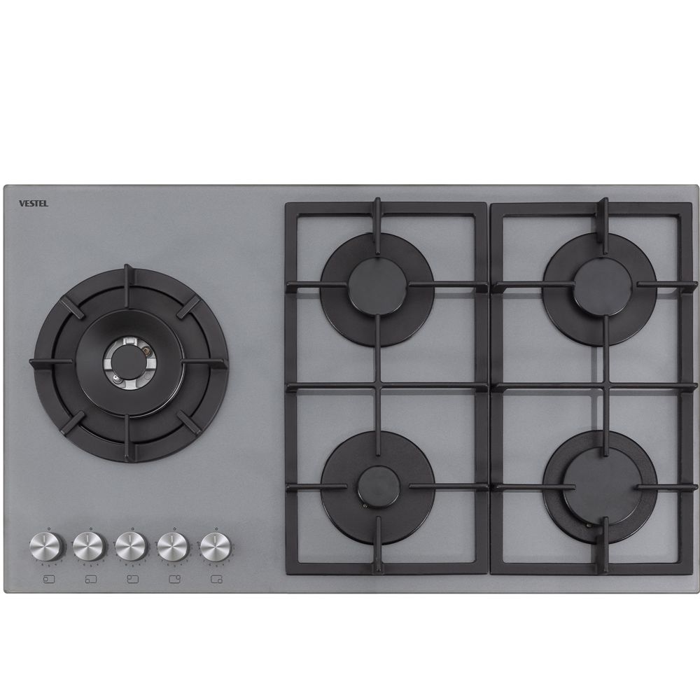 Vestel AO-91159 G DG-W 90 cm 5 Gözü Gazlı (1 Gözü Wok'lu) Ankastre Ocak