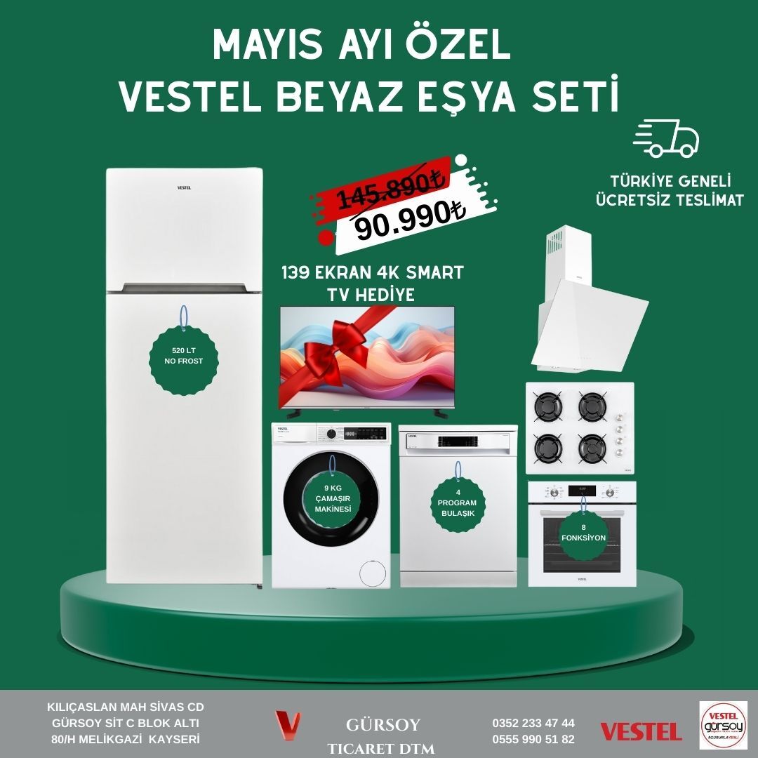 MAYIS AYI ÖZEL BEYAZ EŞYA SETİ