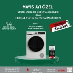 VESTEL MAYIS AYI KURUTMA MAKİNASI YANINDA KAHVE MAKİNASI FIRSATI