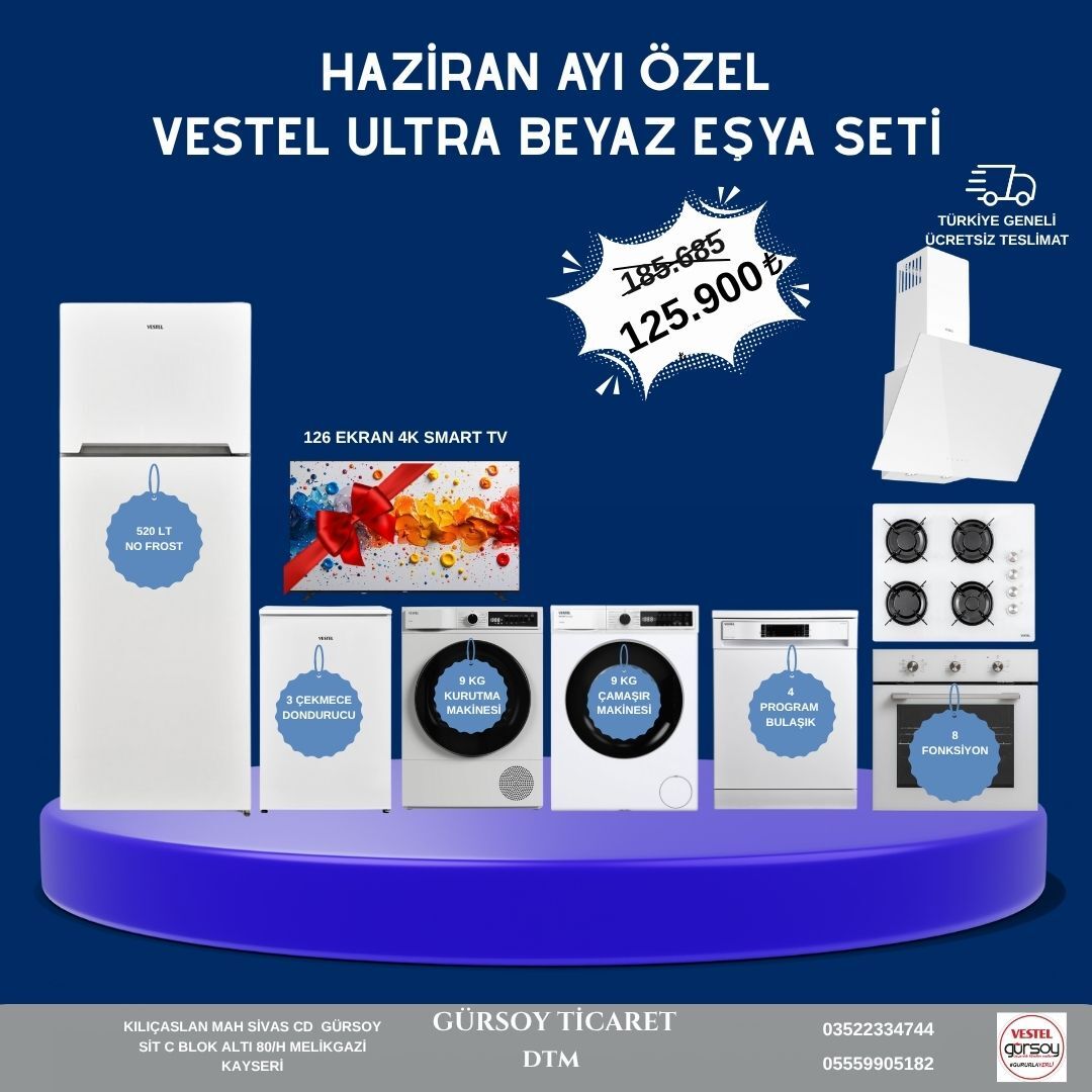 VESTEL HAZİRAN AYI ÖZEL ULTRA BEYAZ EŞYA SETİ