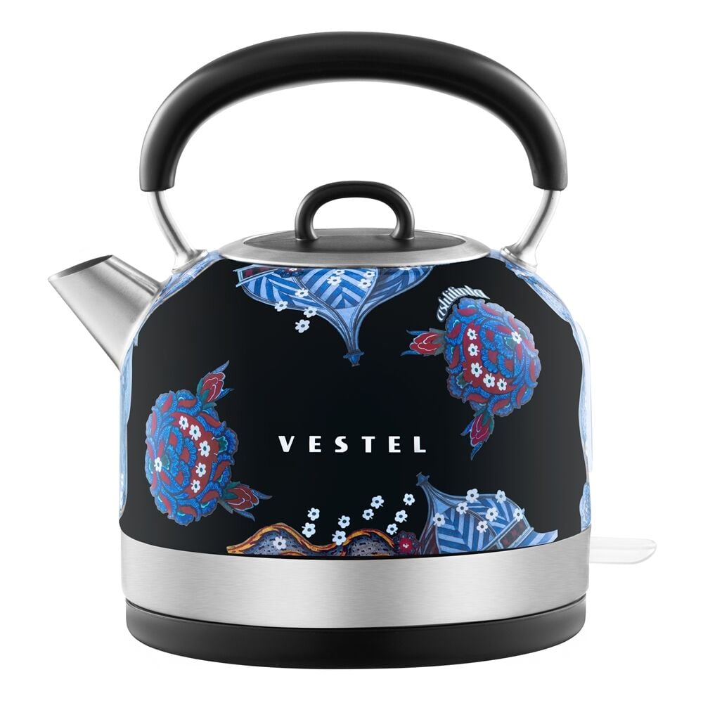 Vestel X Aslı Filinta Retro Siyah Çini Su Isıtıcı