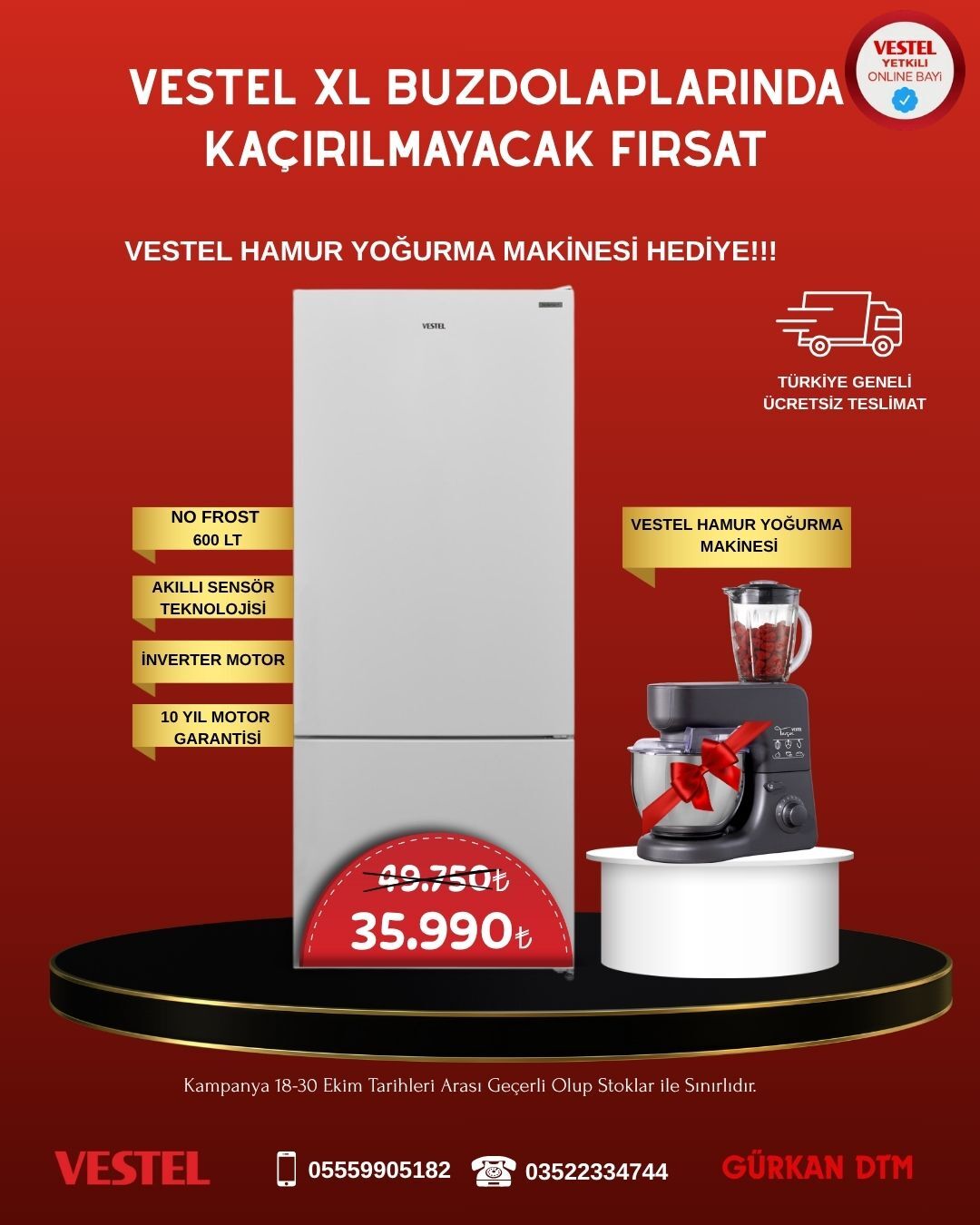 VESTEL XL BUZDOLAPLARINDA KAÇIRILMAYACAK FIRSAT
