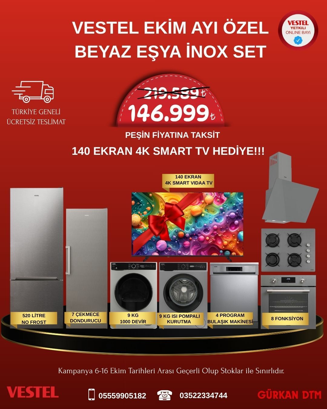 VESTEL EKİM AYI ÖZEL İNOX SET